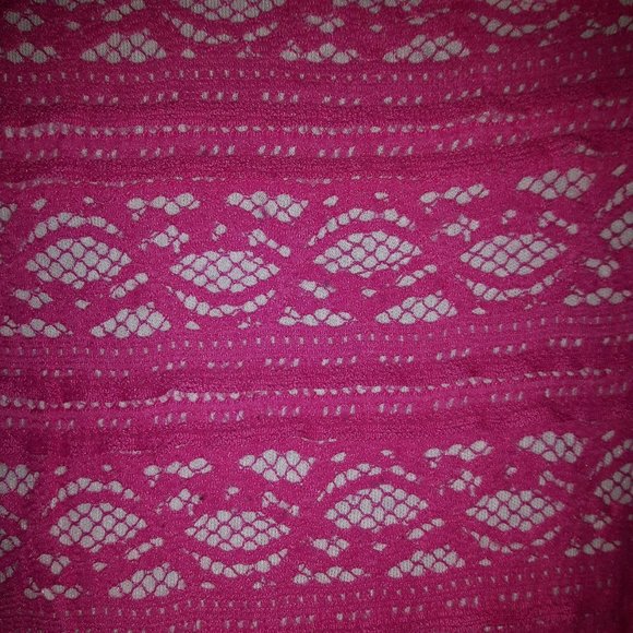 Pink and white lace long sleeve asymmetric tunic shirt top blouse - Picture 2 of 6